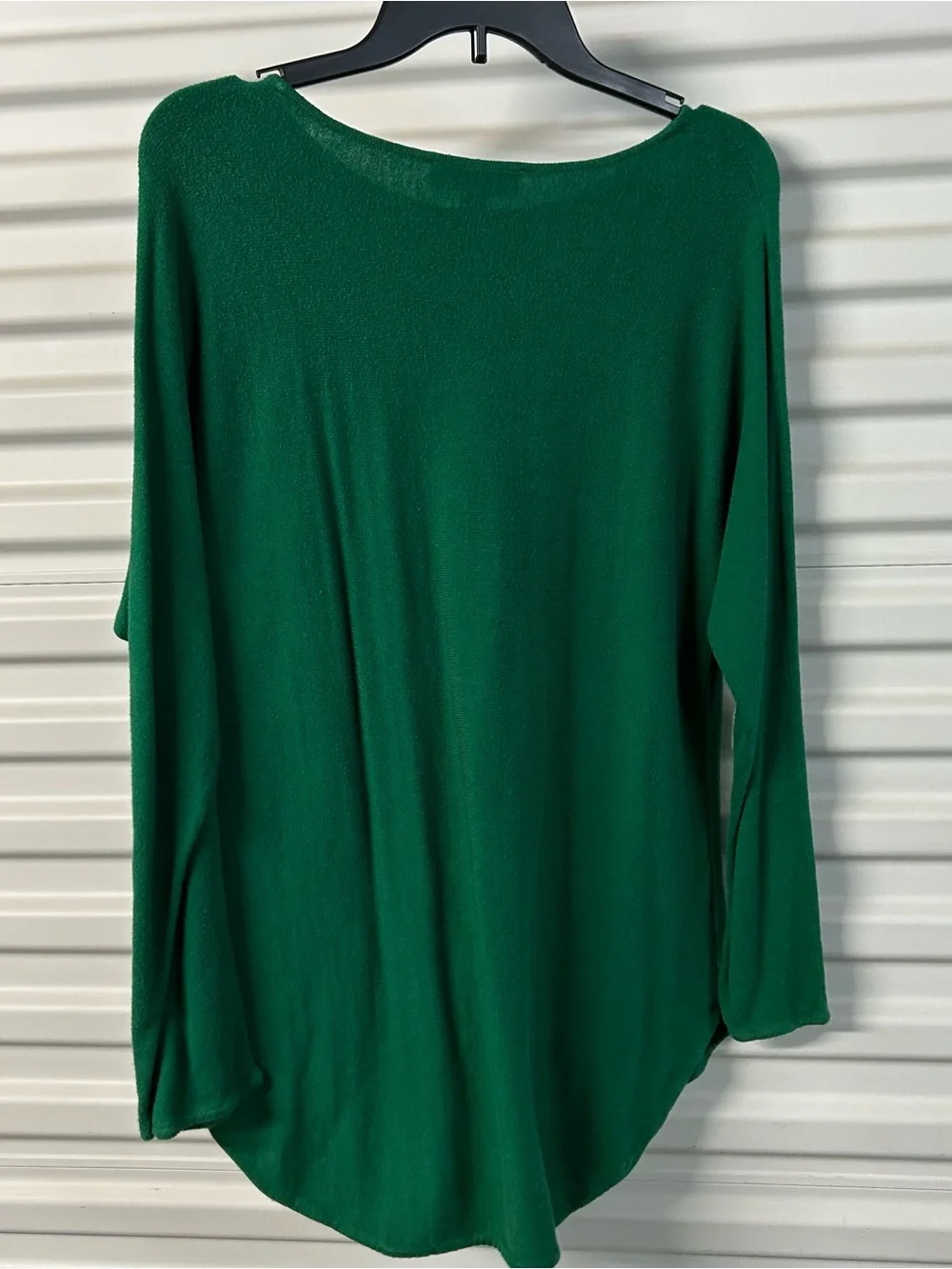 Michael Kors Emerald Green Long Sleeve Crew Neck Top